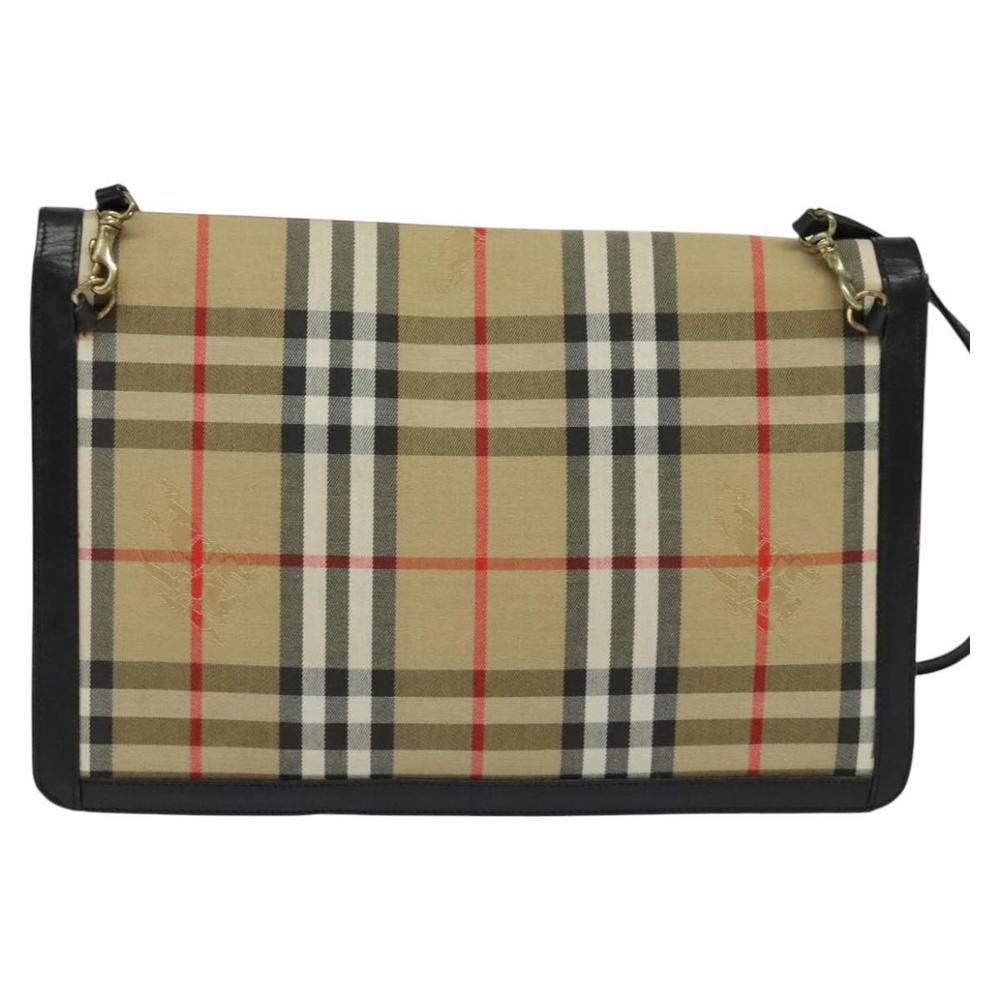 Burberrys Nova Check Shoulder Bag Canvas Beige Auth 106744 - Picture 3 of 16
